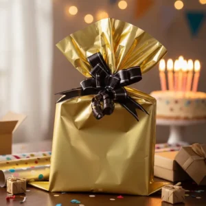 Saco Para Presente Dourado