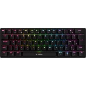 TECLADO MECANICO GAMER FORTREK GRAVITY AIR COMPACT RAINBOW WIRELESS SWITCH BROWN PRETO 84977 - Imagem 3