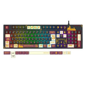 TECLADO MECANICO GAMER HARRY POTTER AMSA HOGWARTS RGB SWITCH BROWN REDRAGON HP-592RGB